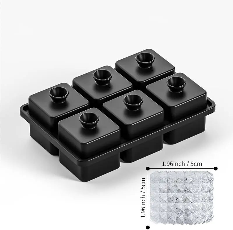 🧊 Crystal-Cut Large Ice Cube Tray – 6 Elegant Spheres for Whiskey, Cocktails & More