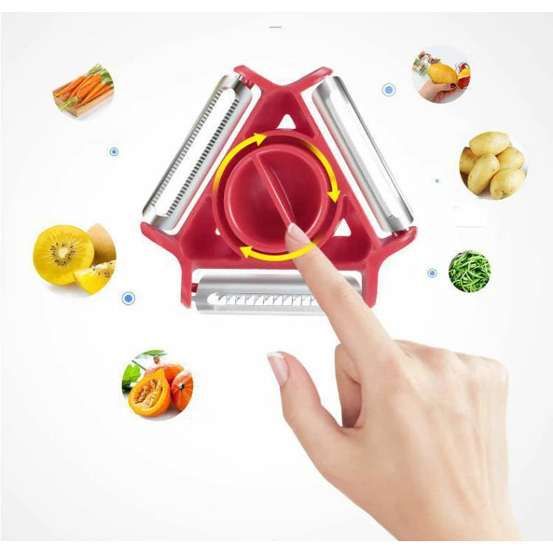 🍎 TriBlade 3-in-1 Fruit & Vegetable Peeler – Stainless Steel Multi-Function Kitchen Tool