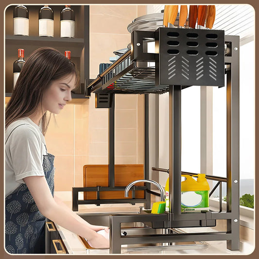 🧼 Keep Your Counter Clutter-Free – 2-Tier XL Dish Drying Rack