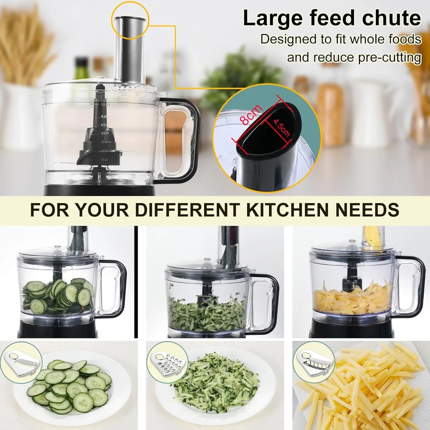 🍽️ TopStrong 6-in-1 Food Processor – Slice, Chop, Knead & More with Ease!