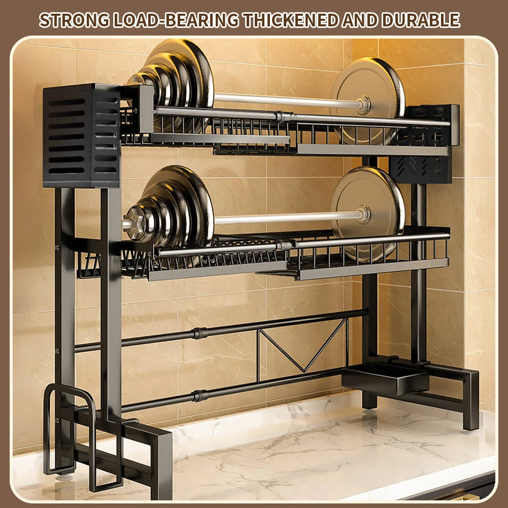 🧼 Keep Your Counter Clutter-Free – 2-Tier XL Dish Drying Rack