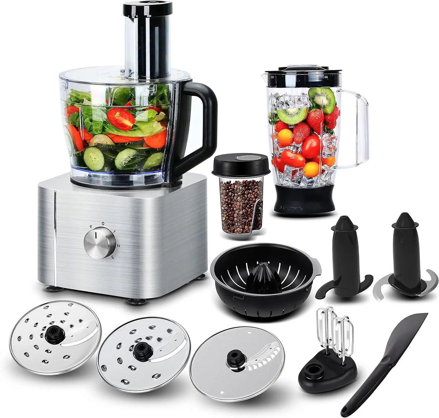 TopStrong 11-in-1 Food Processor – 1100W, 3.2L, 3 Speeds