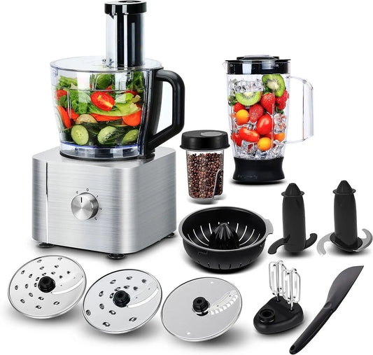 TopStrong 11-in-1 Food Processor – 1100W, 3.2L, 3 Speeds