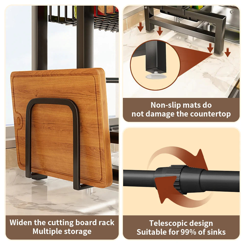 🧼 Keep Your Counter Clutter-Free – 2-Tier XL Dish Drying Rack