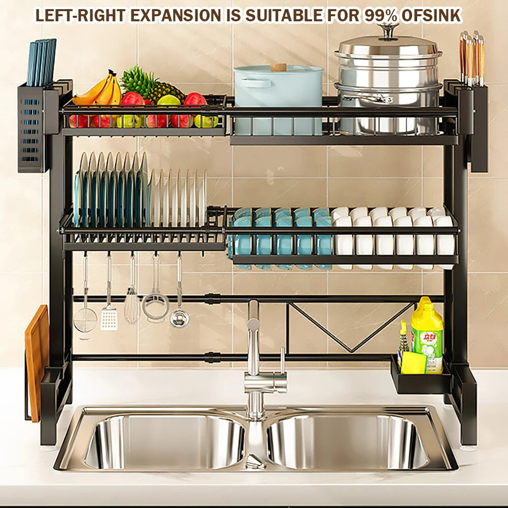 🧼 Keep Your Counter Clutter-Free – 2-Tier XL Dish Drying Rack