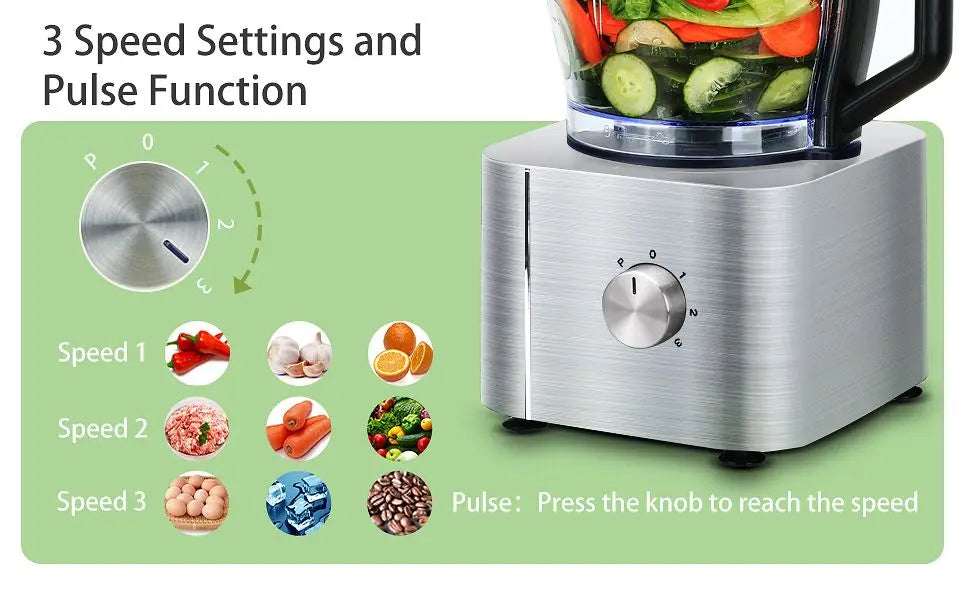 TopStrong 11-in-1 Food Processor – 1100W, 3.2L, 3 Speeds