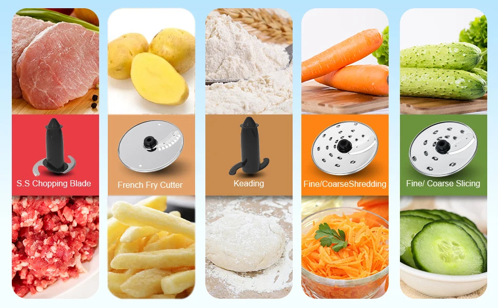 TopStrong 11-in-1 Food Processor – 1100W, 3.2L, 3 Speeds