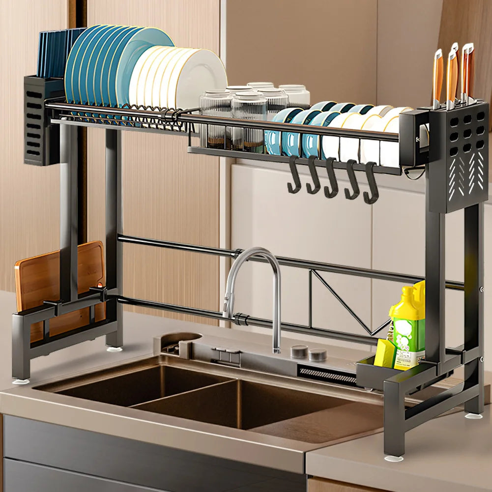 🧼 Keep Your Counter Clutter-Free – 2-Tier XL Dish Drying Rack